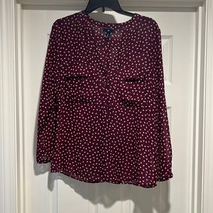 Maroon top with heart details